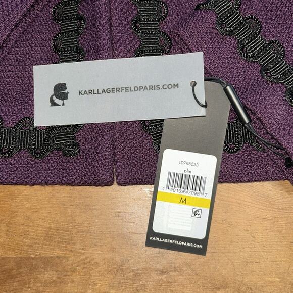 Karl Lagerfeld Deep Purple Jacket with Black Accents - Picture 3 of 7